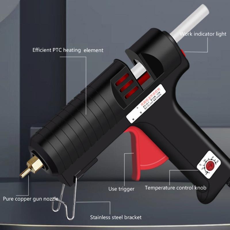 Mini Hot Melt Glues Guns Industrial Mini Guns Thermo Electric Heat Temperature Power Tool with Comfortable Grip 100-220℃