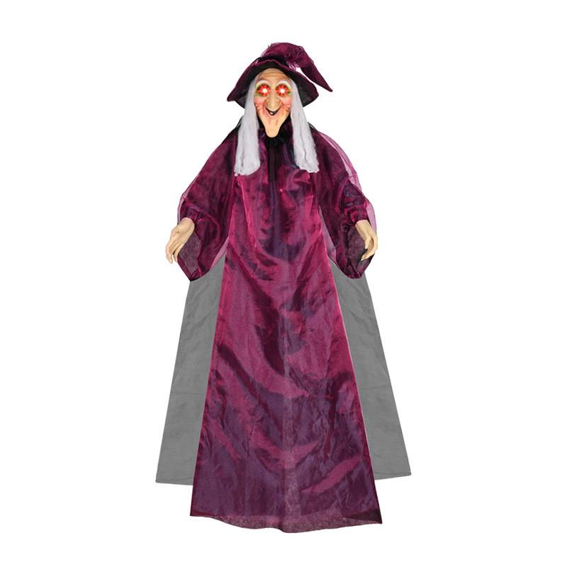 Voiceactivated Glow Halloween Purple Witch Pendant Scary Party Decorations