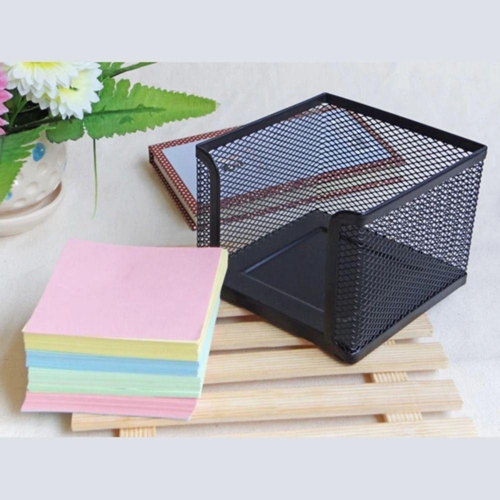Metal Desktop Note Box Portable Storage Box New Mesh Cube Box