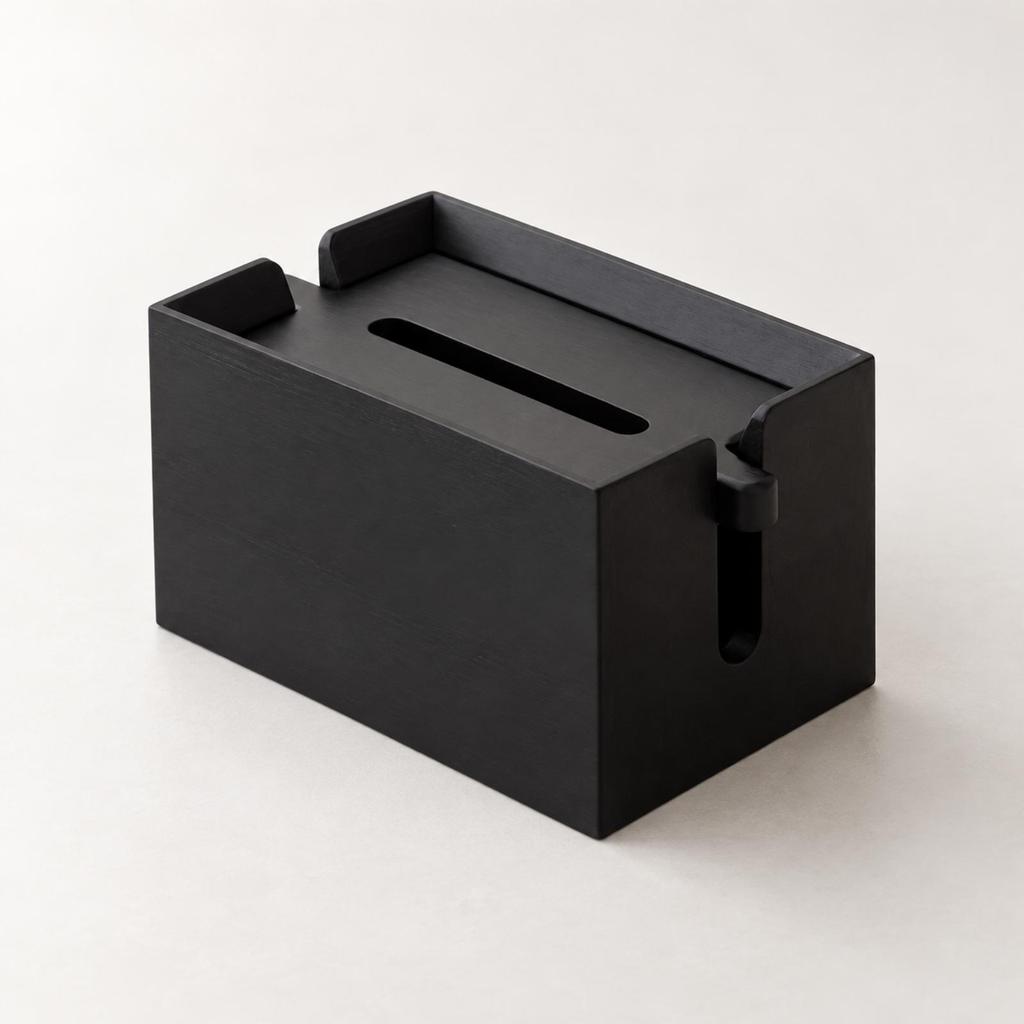 Walnut Wood Tissue Box Refillable Solid Holder with Raised Side Supports for Living