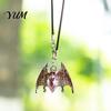 Holiday Car Gift Bling Rhinestone Bat Hanging Accessories, Halloween Sparkly Rear View Interior Decoration Mirror Charm, Cute Ornament for Men