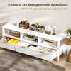 Meuble TV - HOMCOM - 65 pouces - 3 tiroirs et 3 étagères ouvertes - panneau de particules et MDF - 152x39,5x50cm - blanc