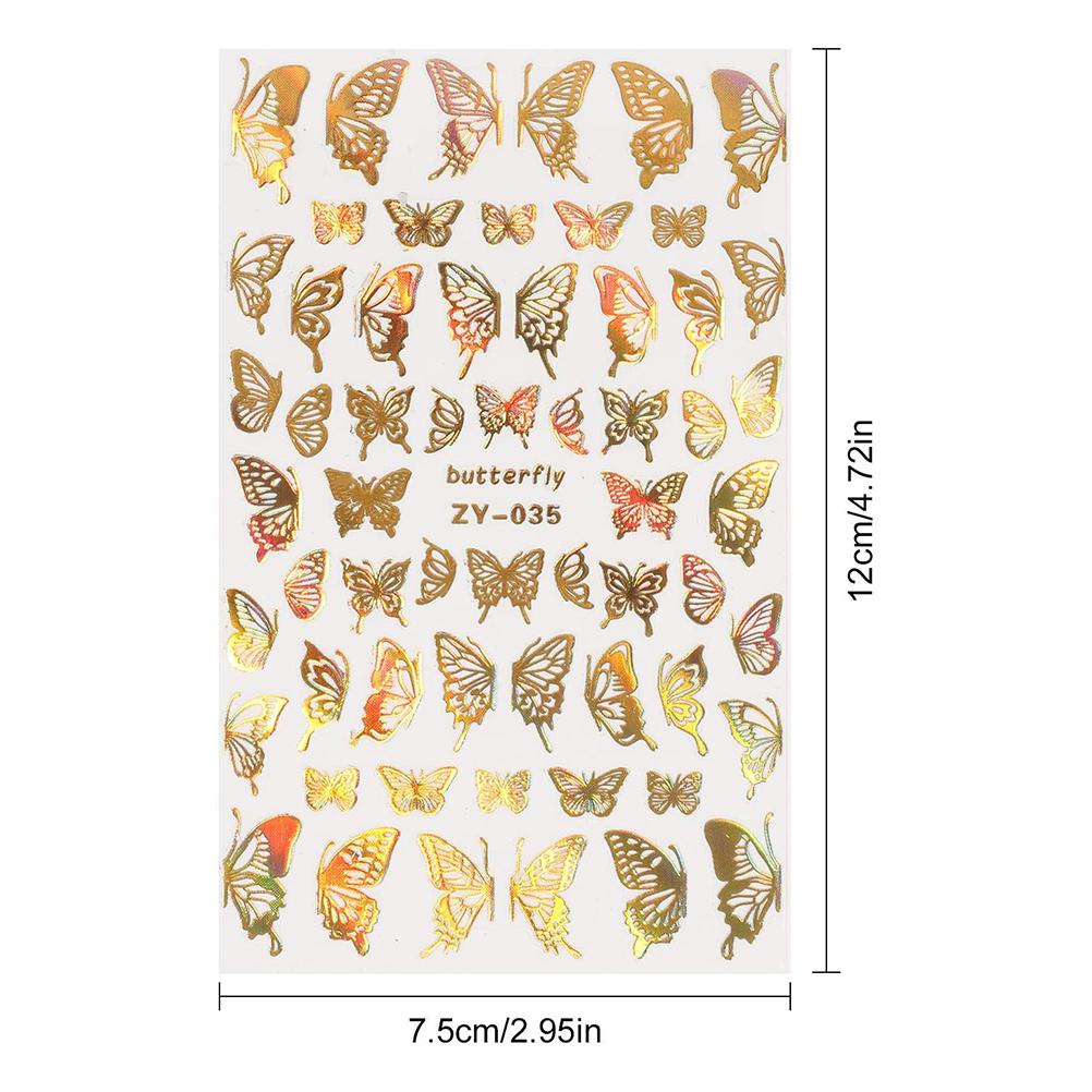 8 Sheets 3D Nail Art Stickers Water Transfer Decals Self Adhesive Nail Decorative Stickers DIY Manicure Beauty Accessories