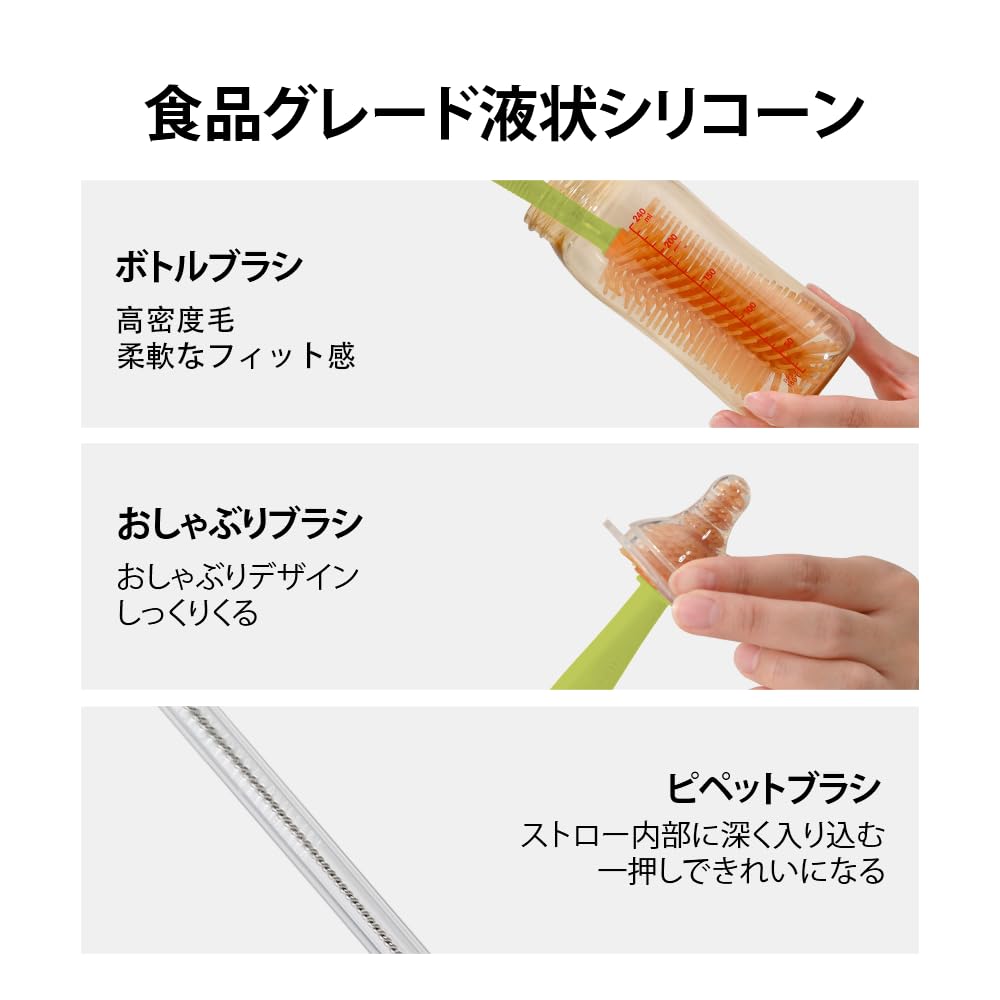 VOGOGE Travel Bottle Cleaner with Bottle Brush and Portable Bottle Drying Rack, Baby Travel Essentials, White