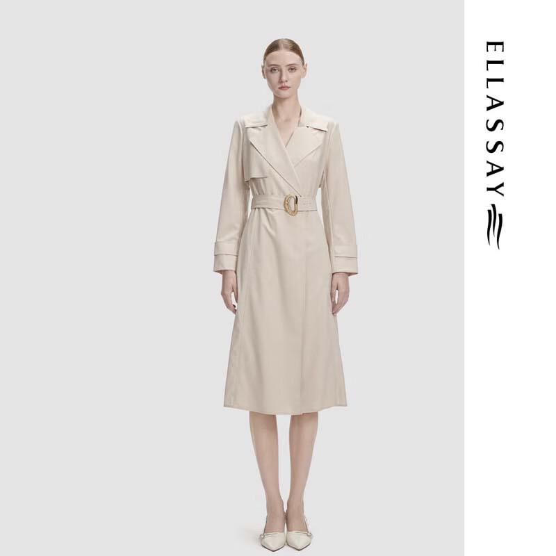 ELLASSAY Women's Slimming Mid-Length Trench Coat