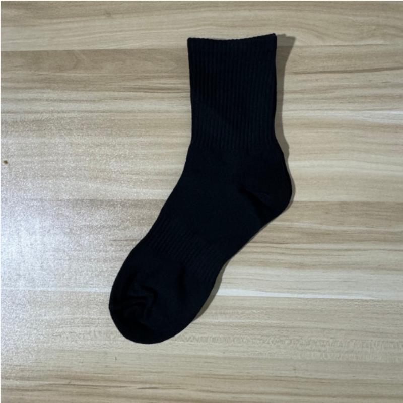 1Pair Solid Color Breathable Cotton Socks Casual Sport Trendy Fashion Short/Mid-Length/Long-Length Socks