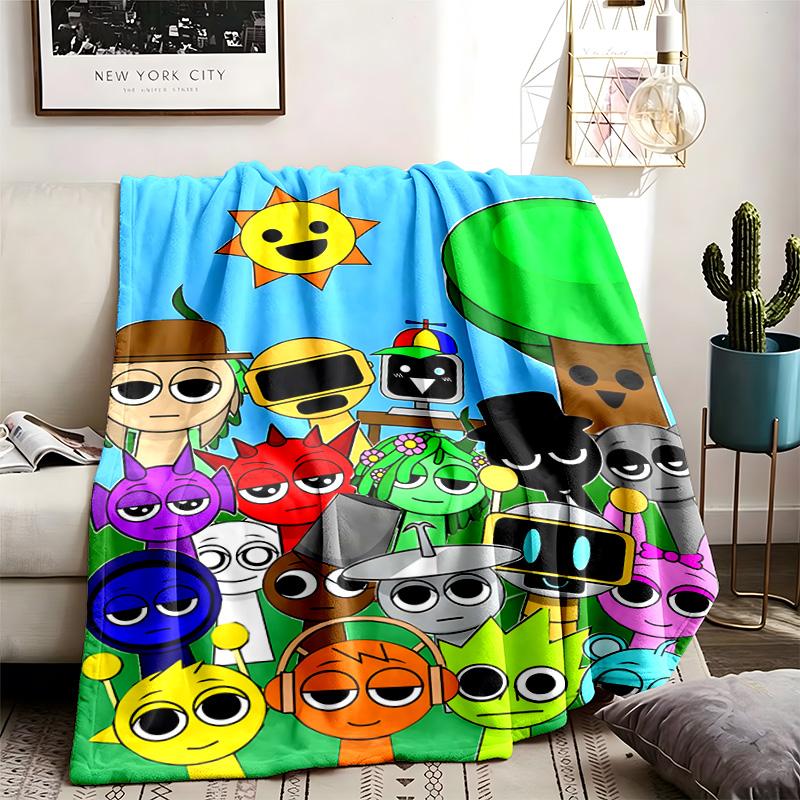 Sprunki Theme Blanket Suitable For The Sofa Camping And Travel Made Of Soft Flannel Material An Ideal Gift For Occasions Such As Birthday