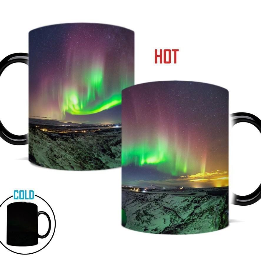 Northern Lights Valentine'S Day Ceramic Coffee Mark Cup Color Changing Cup Water Aurora Borealis