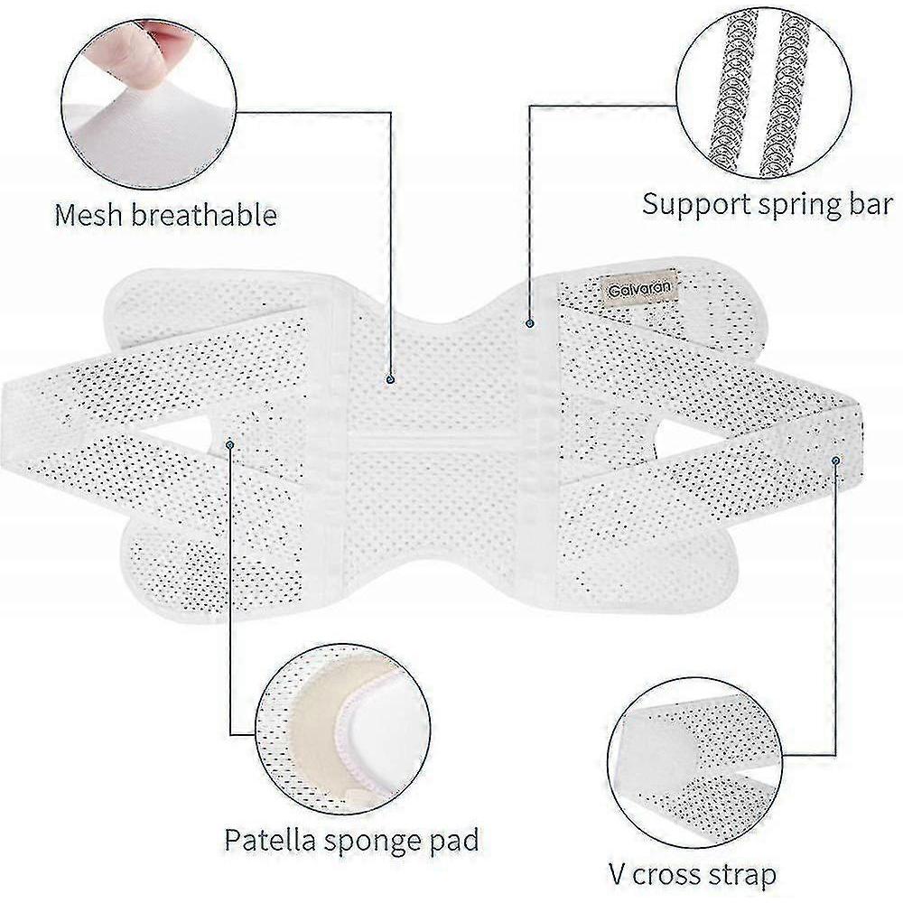 Galvaran Knee Brace With Side Stabilizers For Meniscal Tear Knee Pain Acl Mcl Arthritis Injuries Recovery, Breathable Adjustable Knee Support-white - 