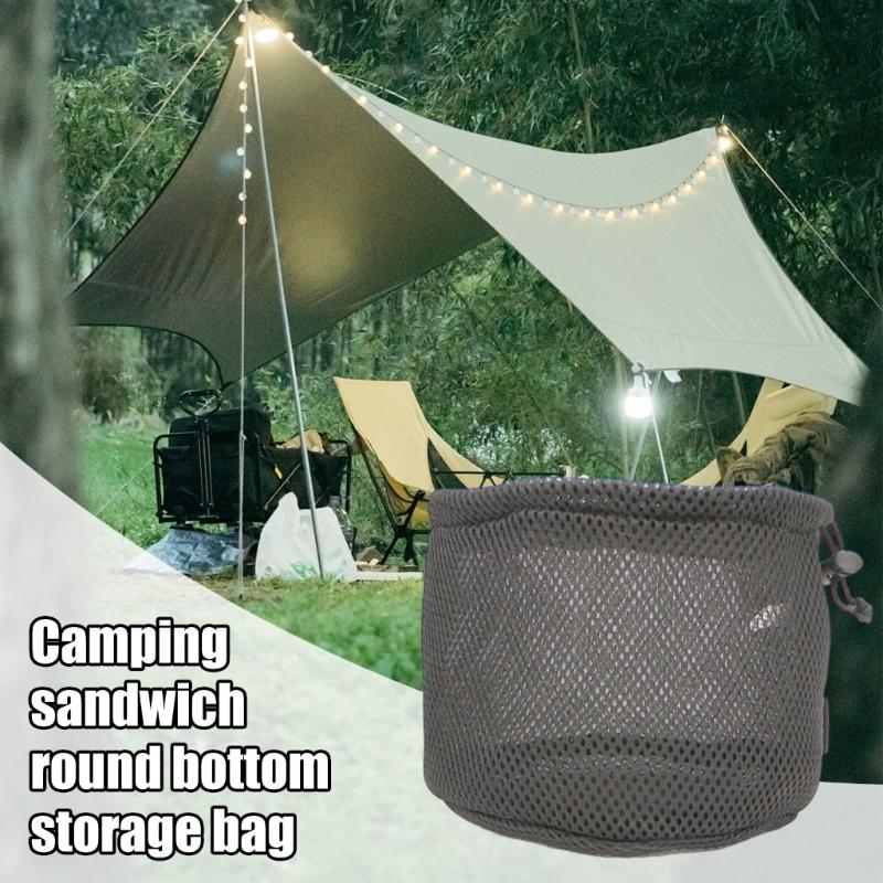 Strong Sandwich Net Outdoor Storage Bag Highlighting Transportable Size and Shielding Lining for Camping Equipment Guard