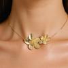 Stainless Steel Fashionable Large Flowers Necklaces for Women Ladies Classic No Fading Collarbone Necklaces Charm Jewelry Gifts