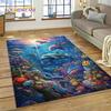3D Underwater World Seabed Dolphin Cartoon Carpet Rug for Bedroom Living Room Home Sofa Decoration,Child Large Decor Floor Mat