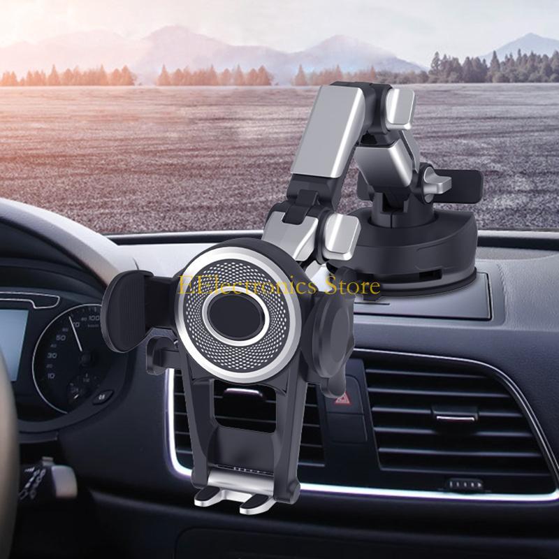 B03C Universal Car Cell-Phone Mount Cradles Extendable Holder Powerful Clamps Sucker Cup Bracket Arm for Auto Center Console