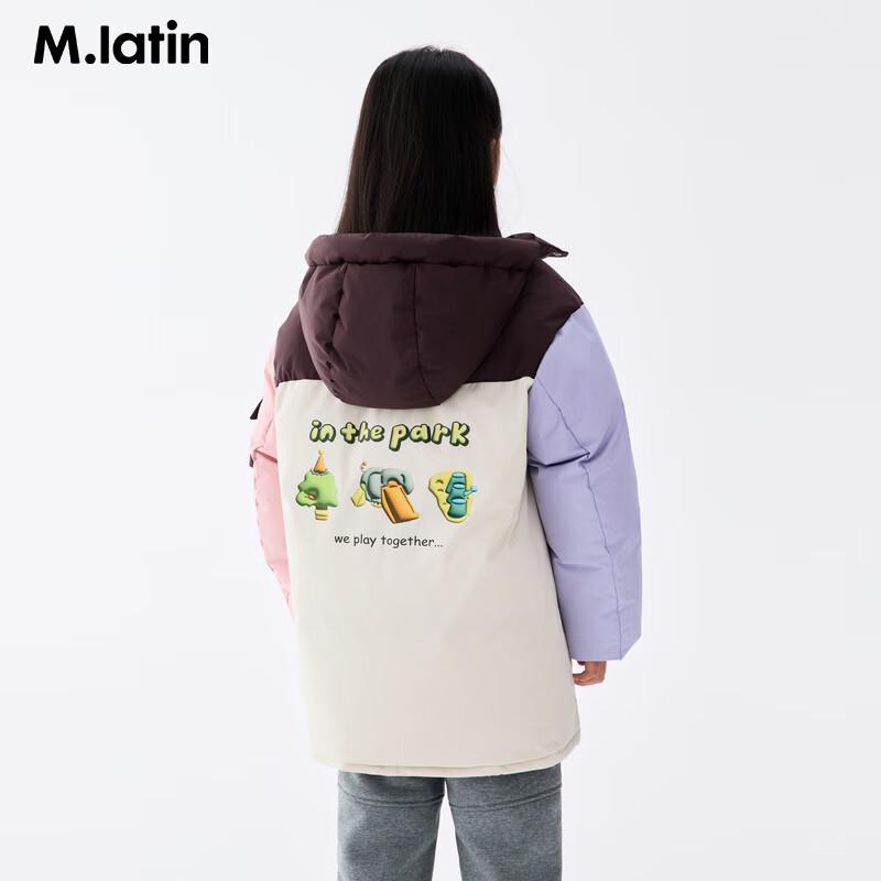 M.Latin Boys Color-Block Mid-Length Down Jacket 150