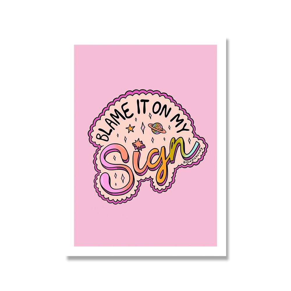 Przytulny abstrakcyjny plakat ścienny sztuka drukuj przyszłość wszechświat marzycielka dziewczyna kaktus różowy pomysł podróż pocztówki płótno malarstwo wystrój domu