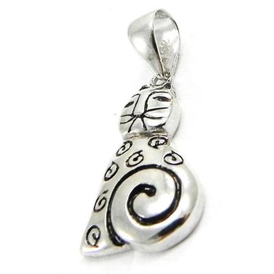 [I3707] - Silver Pendant 'Cat Déco' Silver (rhodium-plated) - 16x9 Mm