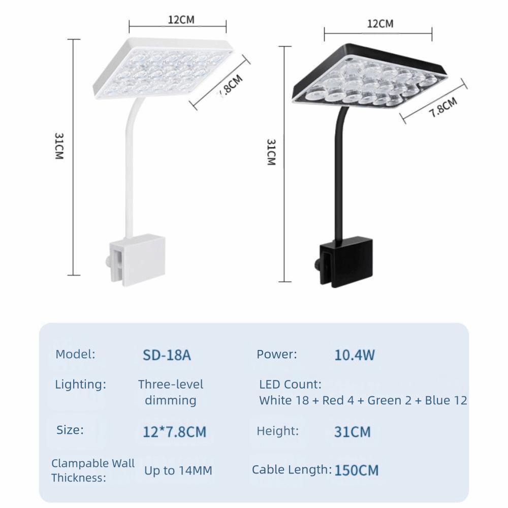Waterproof LED Aquarium Lighting Energy Saving Adjustable Aquatic Plant Light 360° Rotation 220V Fish Tank Light