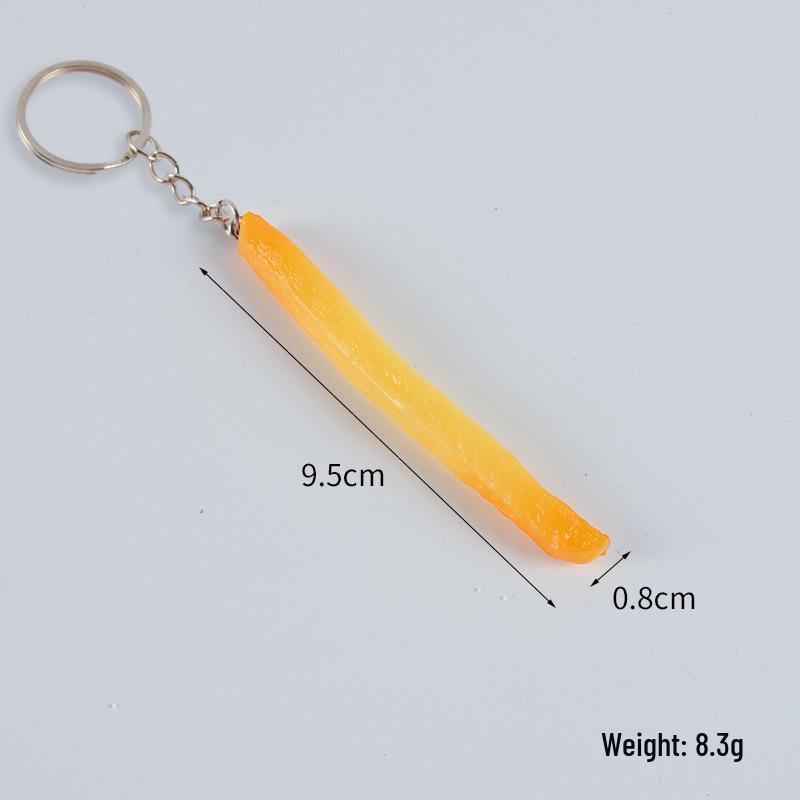 Simulated French Fries & Fried Chicken Keychain - Food Model Props and Toys