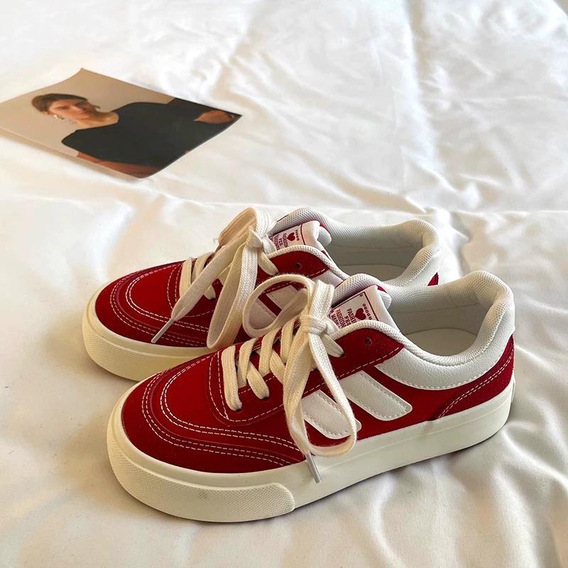 Thick-soled Canvas Shoes for Women Spring and Autumn Niche Original Retro All-match Sneakers Hong Kong Style