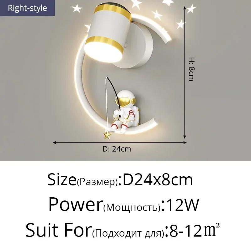 Cartoon-Hintergrund-Wand-LED-Leuchten Moderne minimalistische Astronaut Schlafzimmer Nachttischlampen für Zimmer Kinder Haushaltsgeräte