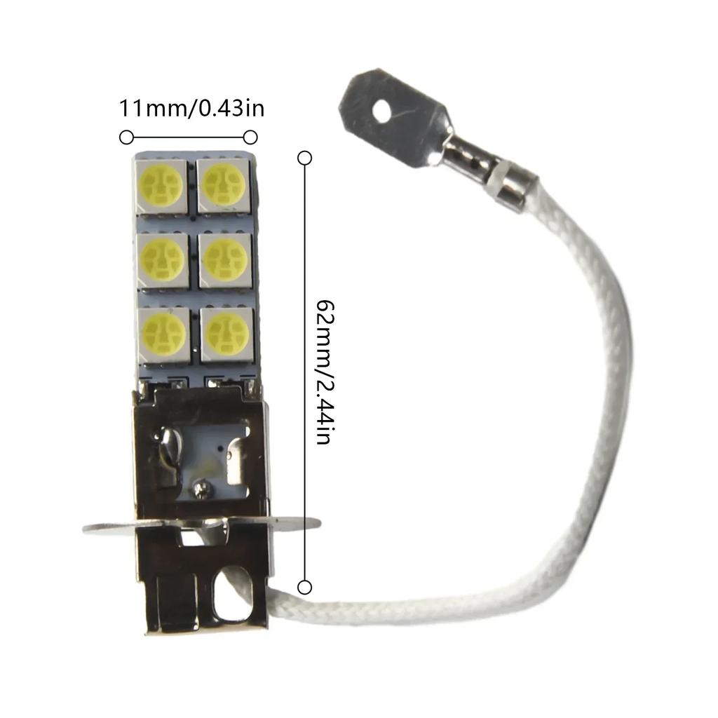 2pcs H3 LED Fog Driving Light Bulbs Conversion Kit Super Bright White Lighting 6000K 1000LM DC12V 55W Car Signal Lamp 50000H