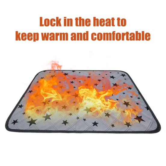 Self Warming Pet Mat Star Pattern Thermal Cat Mat Dog Crate Pad with Anti Slip Backing Washable Warm Pee Pad for Indoor Dogs Cats Couch Floor Use