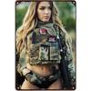 Pinup Military Metal Tin Signs Plaque Wall Decoration Vintage Art Posters Iron Painting for Man Cave Home Cafe Garden Club Bar