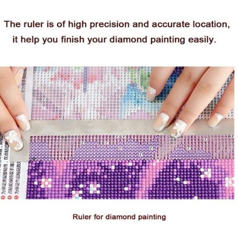 DIY 5D Diamond Painting Tools Stainless Steel Mesh Ruler Square Round Beads Drawing Ruler Diamond Embroidery Accessories