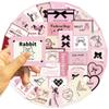 50Pcs Cartoon Pink Ballet Aesthetic Stickers, Waterproof Vinyl Graffiti Decals for Guitar Laptop Luggage DIY Scrapbooking