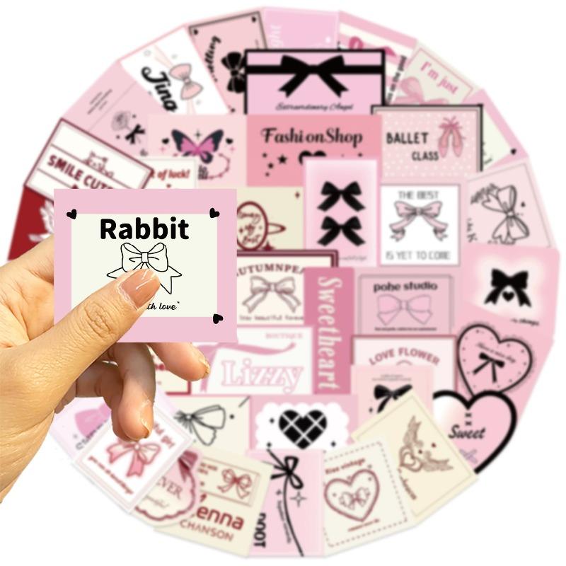 50Pcs Cartoon Pink Ballet Aesthetic Stickers, Waterproof Vinyl Graffiti Decals for Guitar Laptop Luggage DIY Scrapbooking