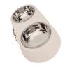 Double Pet Bowls Prevent Slip Stainless Steel Pet Food Water Bowls with Bowknot Decor Holder for