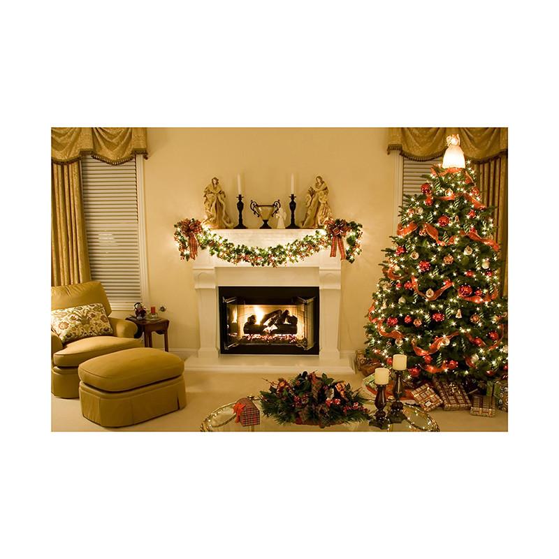 Slavnostní vánoční pozadí krbu, párty banner, nástěnná dekorace, sváteční dekorace pozadí, foto studio, vánoční dekorace