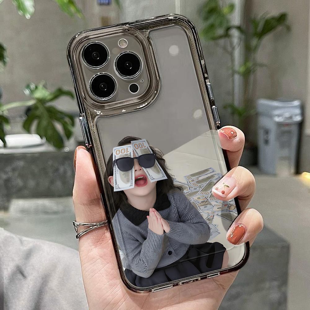 Rich sunglasses for little girl iPhone17Pro space phone case Apple 16 transparent 14/15 fine hole 13