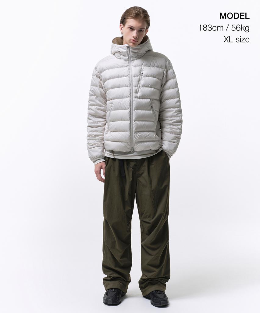 Musinsa Standard [City Leisure] Hooded Light Down Jacket [Stone White]