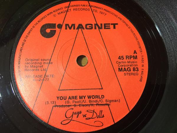 

7inch Record GUYS N DOLLS - You Are My World MAG83PROMO Magnet 1977 UK Rock Used