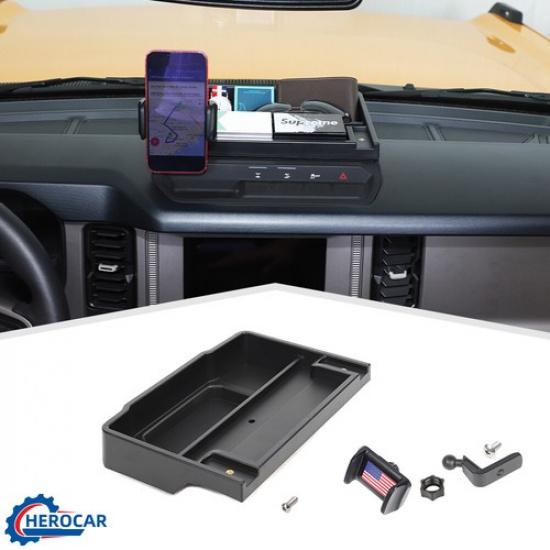 Dash Phone Holder Cell Phone Mount Bracket Organizer Box For Bronco US Flag
