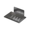 Gunmetal Wall-Mounted Soap Holder, Punch-Free Draining Rack for Bathroom.