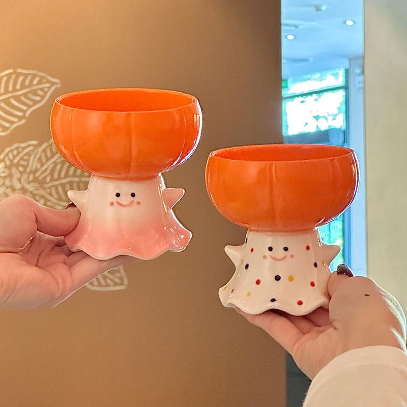 Cute Ghost Ice Cream Bowl Dessert Ice Cream Bowl Halloween Gift Pumpkin Dessert Cake Bowl High Value Tableware