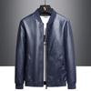 Men  Casual  Stand Collar  Straight Hem  Zip  Leather Jacket  Plus Size  Jacket  8xl