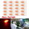 Red 20pc T10 194 168 W5W COB LED Auto License Plate Dome Map Light Bulb