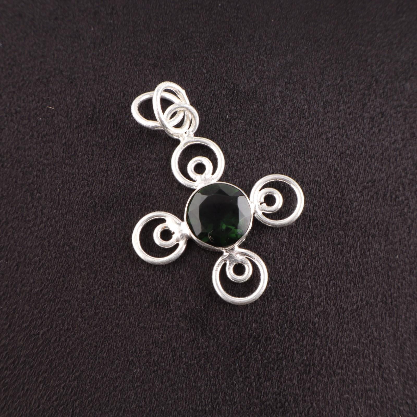 

Green Tourmaline Gemstone 925 Sterling Silver Jewelry Handmade Wedding Pendant PP-41-15