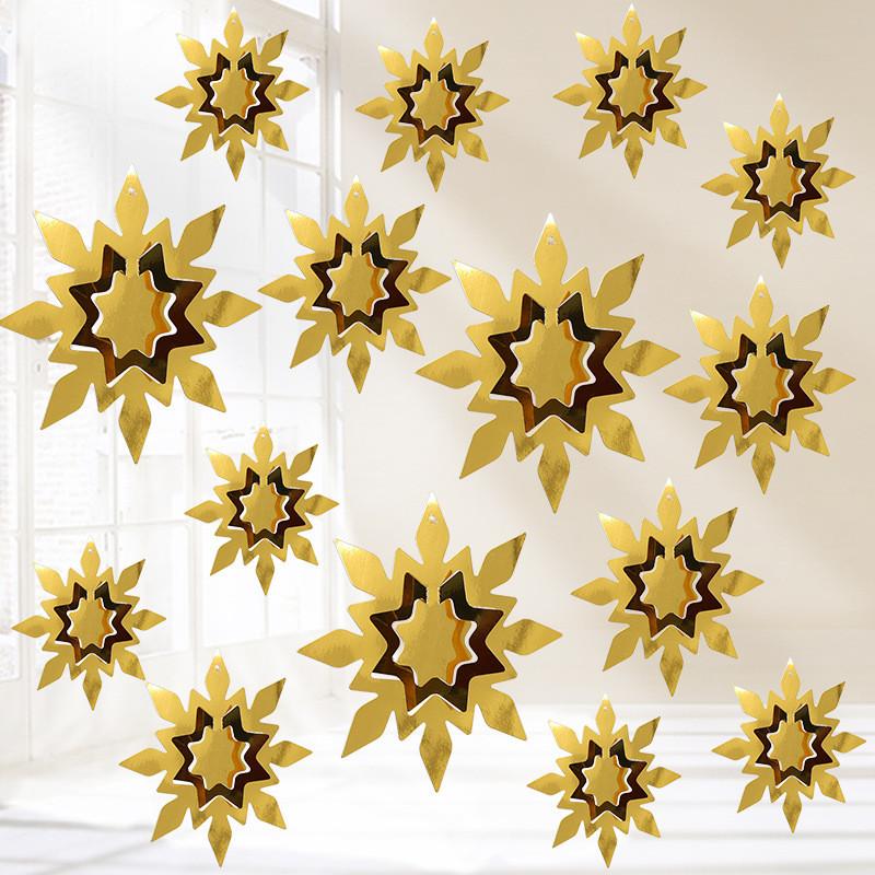 Christmas Holiday Scene Decorations Mini Snowflake Tree Star Festive Hanging Ornament