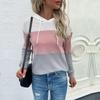 Casual Comfort and Versatility Early Fall Fashion Women's Long-sleeved Color Blocking Hooded Sweater