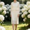 HL94 Elegant Lace Beaded Long Sleeve Spring/Autumn Dress