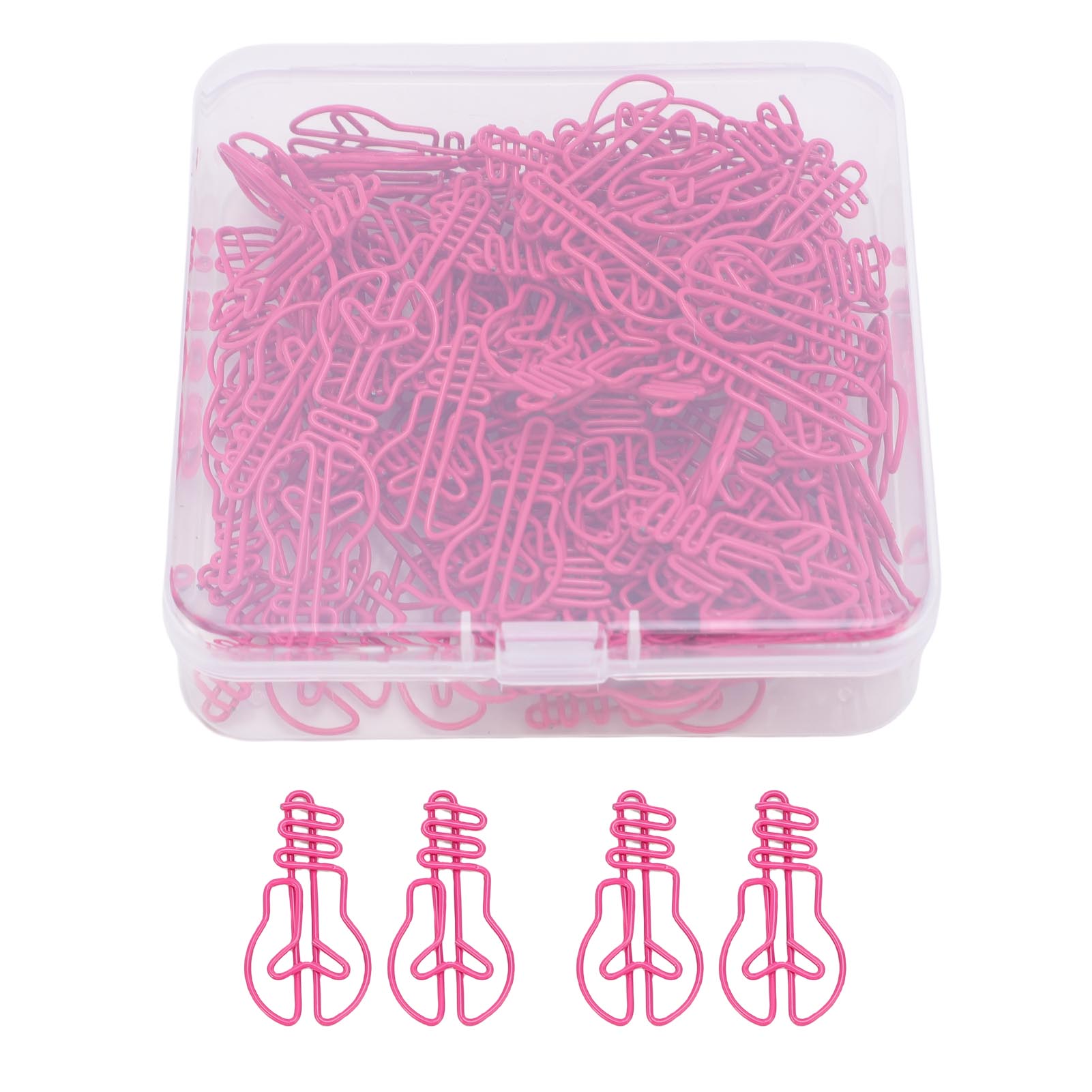 

100 шт. Скрепки для бумаги в форме лампочки, металлические декоративные скрепки, набор для календаря, журнала, скрапбуков Rose Red