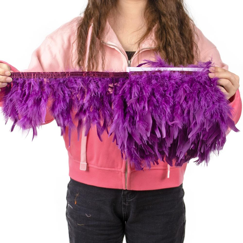 Multicolor Natural Turkey Feather Trim Ribbon 4-6 Inches Fluffy White Marabou Feathers Trims Lace for Party Skirt Clothing Decor