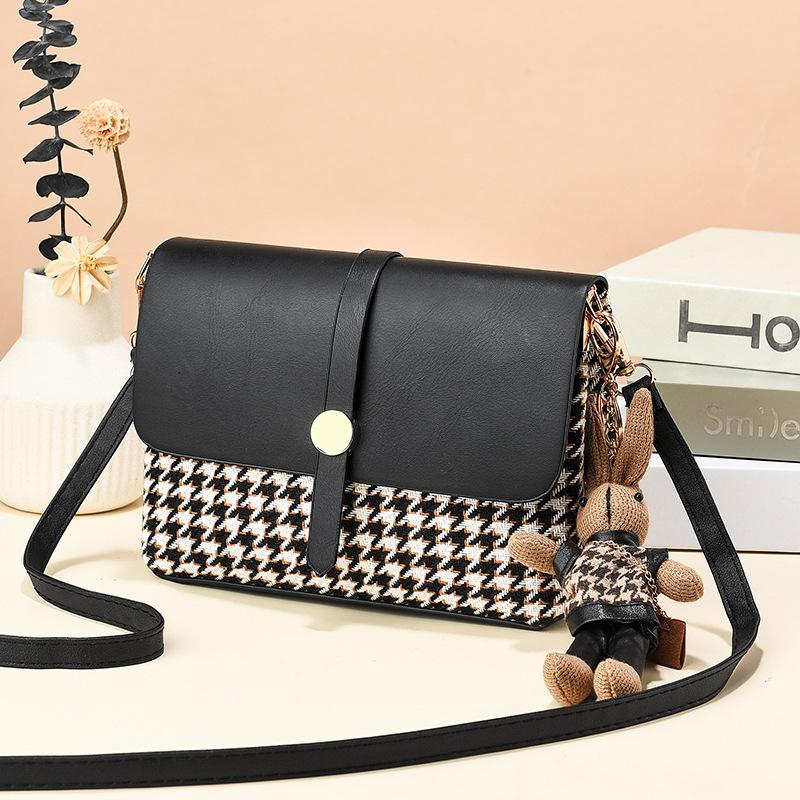 

Высококлассная нишевая сумка в гусиную лапку для женщин, модная новая шерстяная на плечо, кроссбоди, маленькая квадратная сумка, универсальная