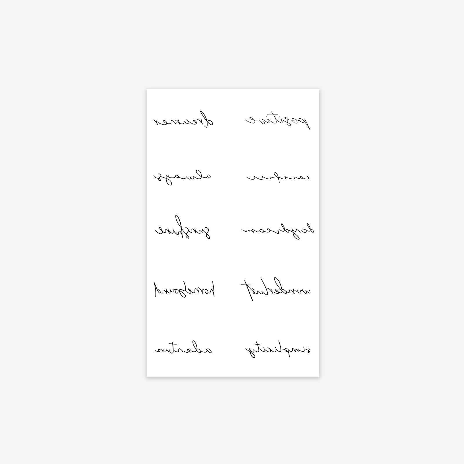 English Short Sentence Combination Tattoo Sticker Niche High-End Waterproof Long-Lasting Clavicle Shoulder Personality Sticker 9*15