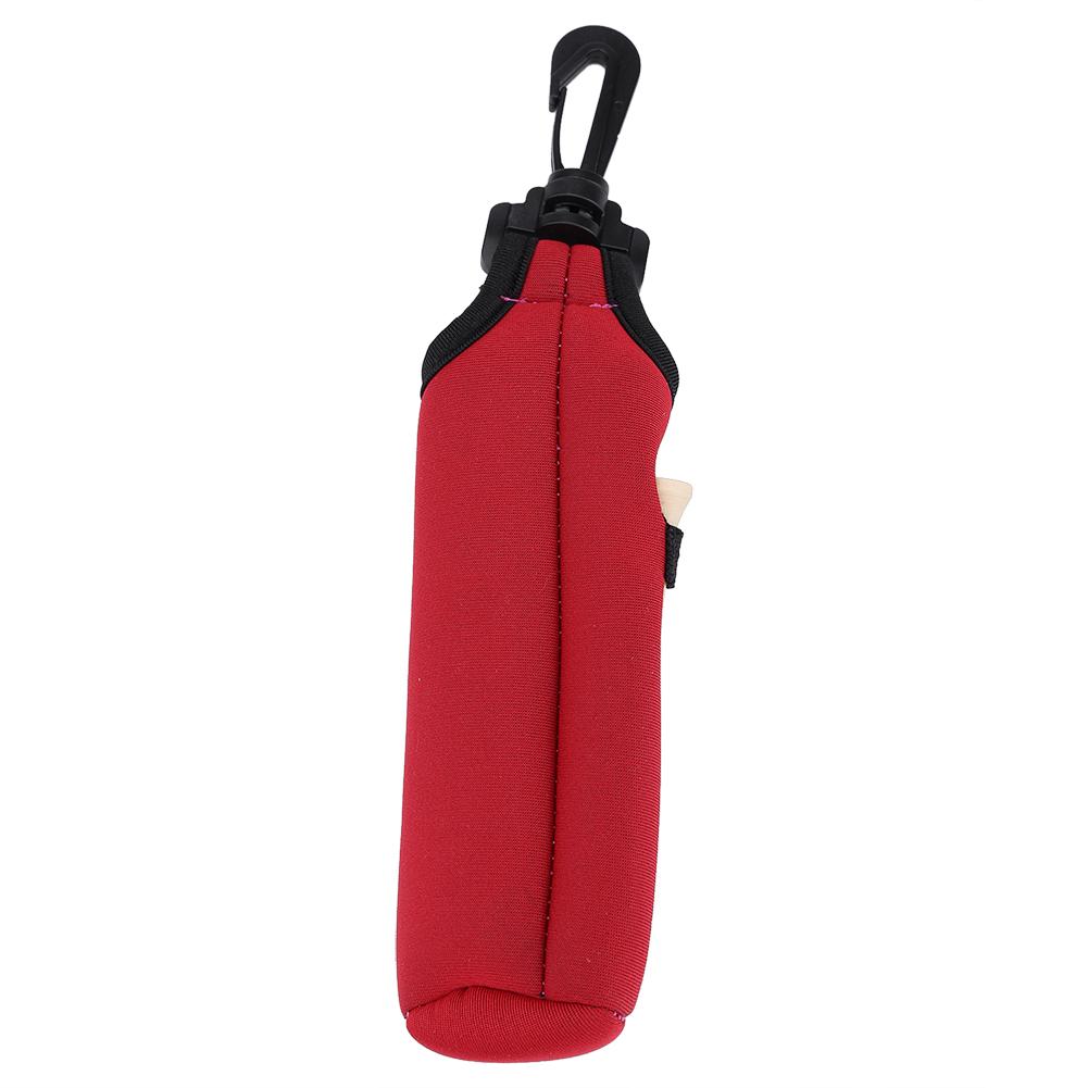 Golf Ball Bag Holder Clip Golfers Organizer Sports Neoprene Golfing Pouch With Tees Red