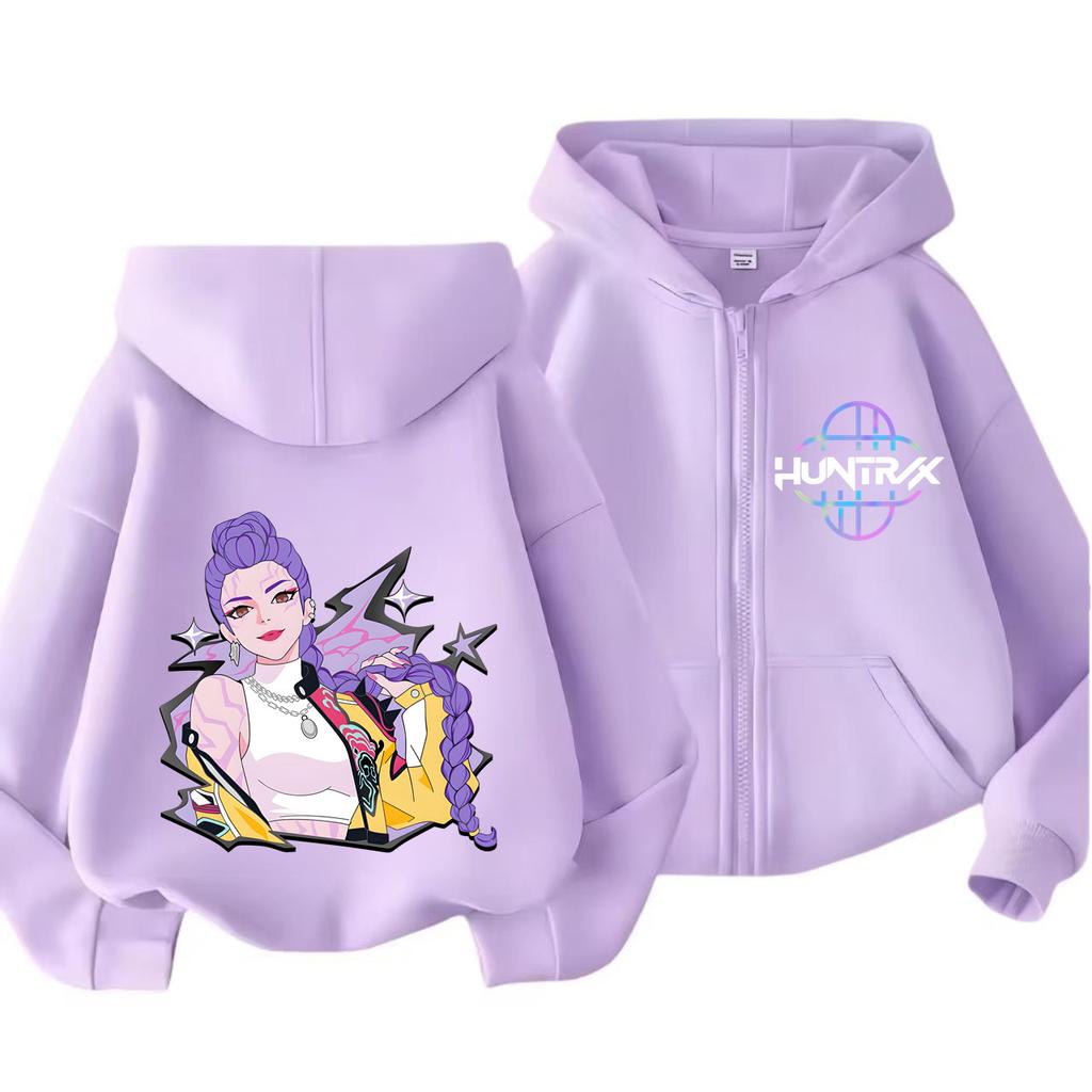 Kpop Demon Hunters Zip Up Sweatshirts Hoodie Coat Children Clothes Kid Girl Boy Sweatshirt Y2k Hoody Baby Casual Top